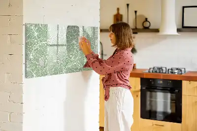 Quadro magnético para escrever com padrão de folhas