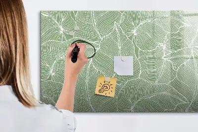 Quadro magnético para escrever com padrão de folhas