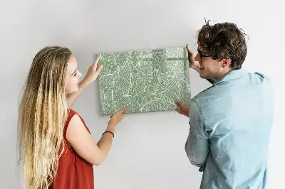 Quadro magnético para escrever com padrão de folhas
