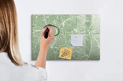 Quadro magnético para escrever com padrão de folhas