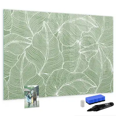 Quadro magnético para escrever com padrão de folhas