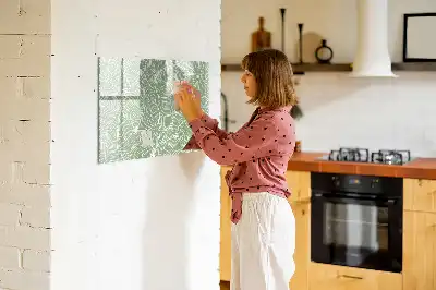 Quadro magnético para escrever com padrão de folhas