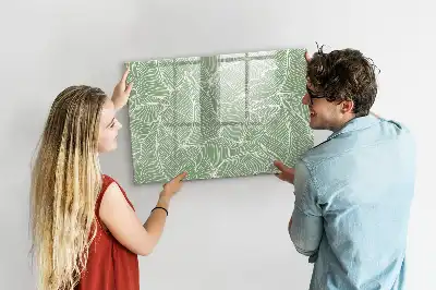 Quadro magnético para escrever com padrão de folhas