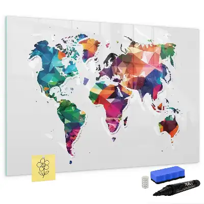 Quadro magnético para escrever mapa-múndi de triângulos