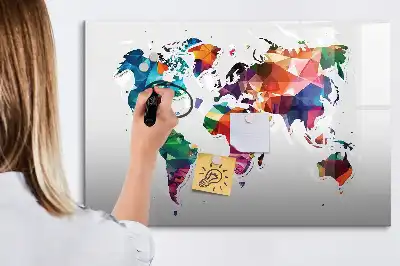 Quadro magnético para escrever mapa-múndi de triângulos