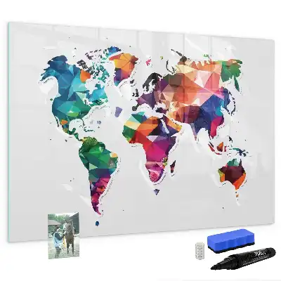 Quadro magnético para escrever mapa-múndi de triângulos