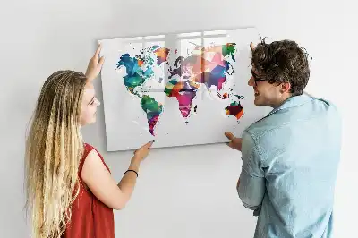 Quadro magnético para escrever mapa-múndi de triângulos