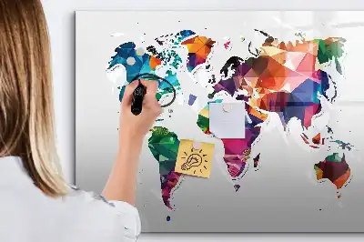 Quadro magnético para escrever mapa-múndi de triângulos