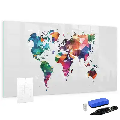 Quadro magnético para escrever mapa-múndi de triângulos