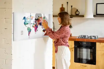 Quadro magnético para escrever mapa-múndi de triângulos