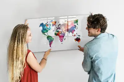 Quadro magnético para escrever mapa-múndi de triângulos