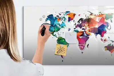 Quadro magnético para escrever mapa-múndi de triângulos