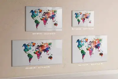 Quadro magnético para escrever mapa-múndi de triângulos