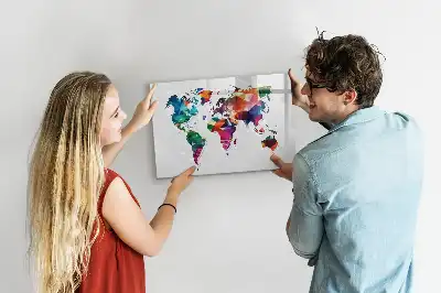 Quadro magnético para escrever mapa-múndi de triângulos