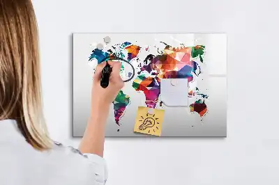 Quadro magnético para escrever mapa-múndi de triângulos