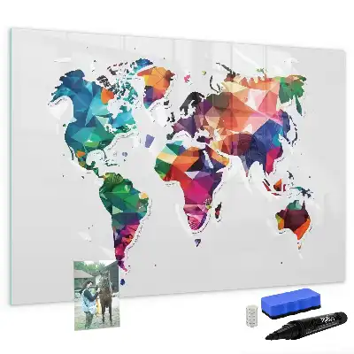 Quadro magnético para escrever mapa-múndi de triângulos