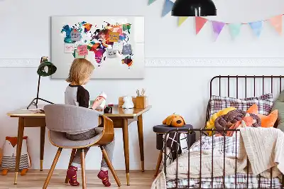 Quadro magnético para escrever mapa-múndi de triângulos