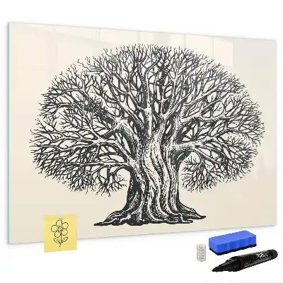 Quadro magnético para escrita estampa de árvore grande da natureza