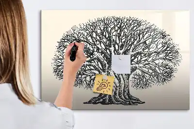 Quadro magnético para escrita estampa de árvore grande da natureza