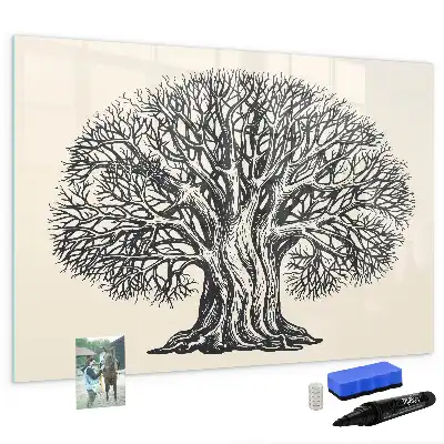 Quadro magnético para escrita estampa de árvore grande da natureza