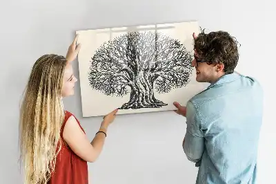 Quadro magnético para escrita estampa de árvore grande da natureza