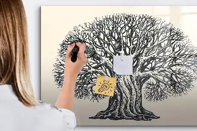 Quadro magnético para escrita estampa de árvore grande da natureza
