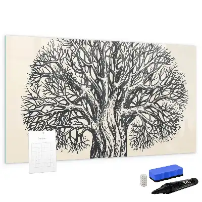Quadro magnético para escrita estampa de árvore grande da natureza