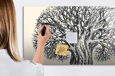 Quadro magnético para escrita estampa de árvore grande da natureza