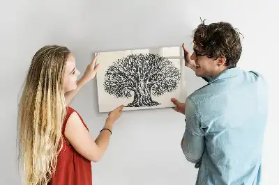 Quadro magnético para escrita estampa de árvore grande da natureza