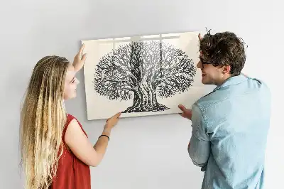 Quadro magnético para escrita estampa de árvore grande da natureza