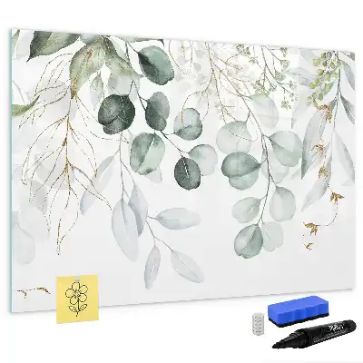 Quadro magnético para escrever com tema de plantas pendentes