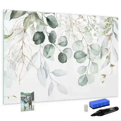 Quadro magnético para escrever com tema de plantas pendentes