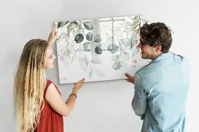 Quadro magnético para escrever com tema de plantas pendentes