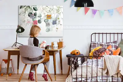 Quadro magnético para escrever com tema de plantas pendentes