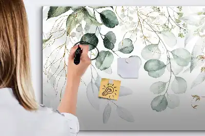 Quadro magnético para escrever com tema de plantas pendentes