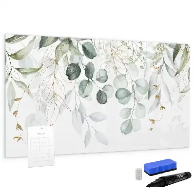 Quadro magnético para escrever com tema de plantas pendentes