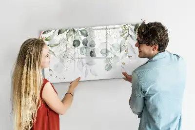 Quadro magnético para escrever com tema de plantas pendentes