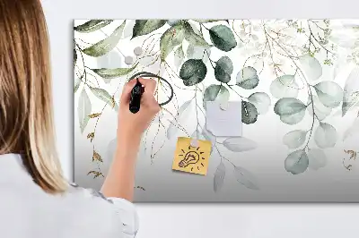 Quadro magnético para escrever com tema de plantas pendentes
