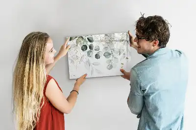 Quadro magnético para escrever com tema de plantas pendentes
