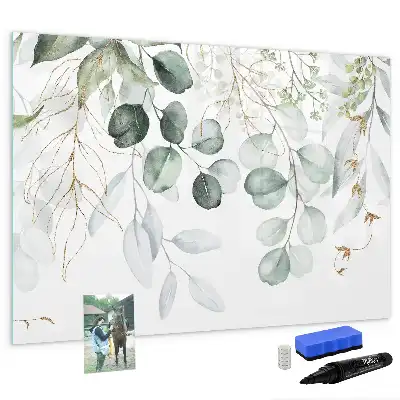 Quadro magnético para escrever com tema de plantas pendentes