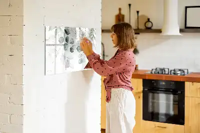 Quadro magnético para escrever com tema de plantas pendentes