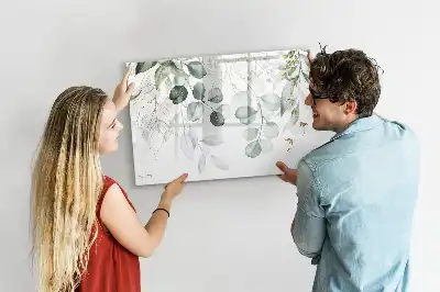 Quadro magnético para escrever com tema de plantas pendentes