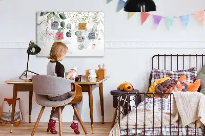 Quadro magnético para escrever com tema de plantas pendentes