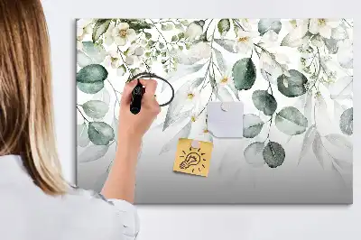 Quadro magnético para escrita com estampa de plantas da natureza