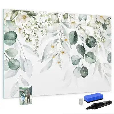 Quadro magnético para escrita com estampa de plantas da natureza
