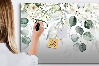 Quadro magnético para escrita com estampa de plantas da natureza