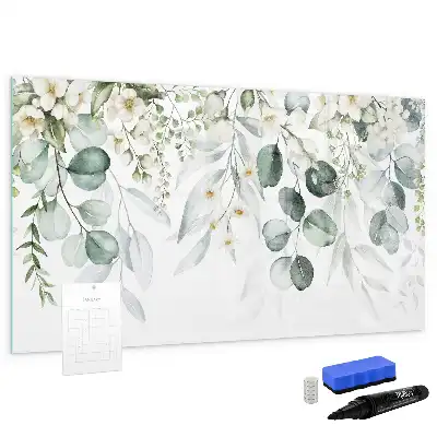 Quadro magnético para escrita com estampa de plantas da natureza