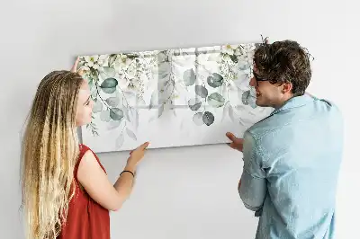 Quadro magnético para escrita com estampa de plantas da natureza