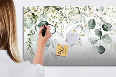 Quadro magnético para escrita com estampa de plantas da natureza