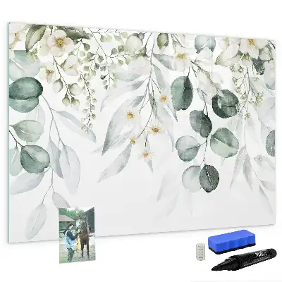 Quadro magnético para escrita com estampa de plantas da natureza